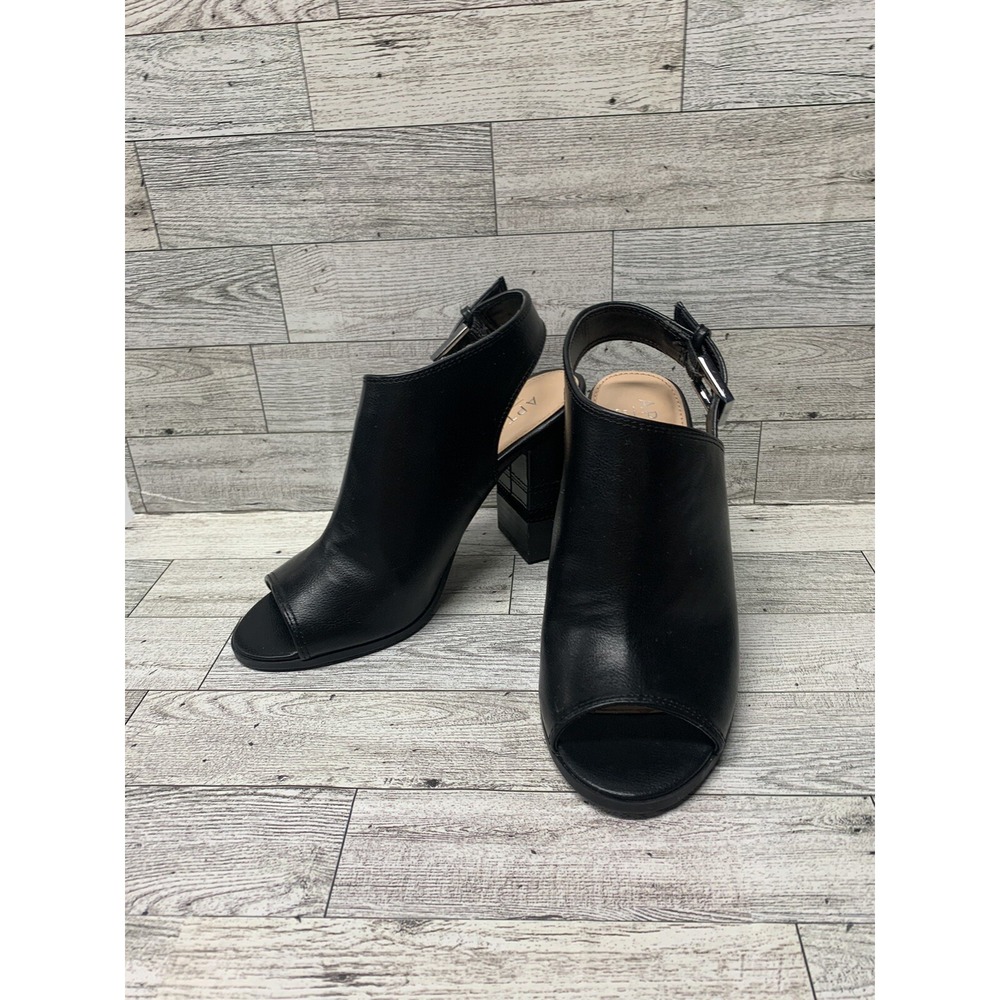 Apt. 9 Women's Profession Peep Toe Ankle Booties 4" Block Heel Black Size 8